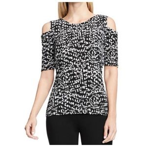Vince Camuto Print Cold Shoulder Top